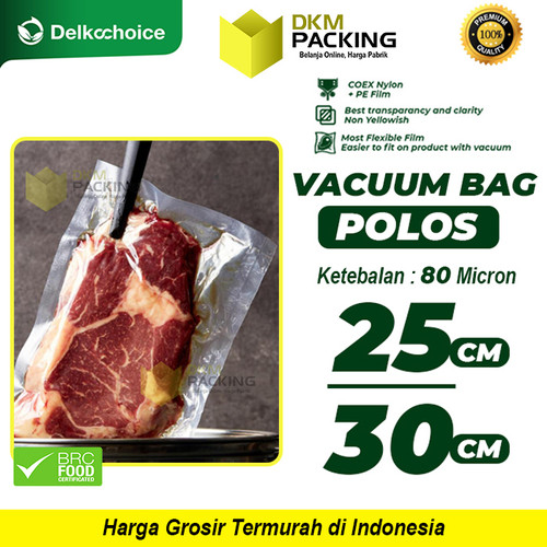 [EZO.9200222] Vacuum Bag Makanan 25x30cm POLOS Vakum Plastik SMOOTH DELKOCHOICE