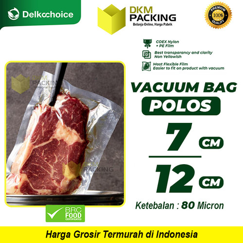 [EZO.9200224] Vacuum Bag POLOS 7x12cm Plastik Vakum Makanan SMOOTH DELKOCHOICE