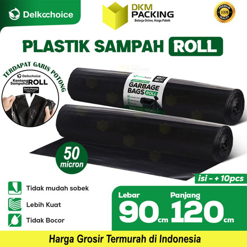 [EZO.9200246] Kantong Plastik Sampah Roll Jumbo Tebal TrashBag Delkochoice 90x120cm