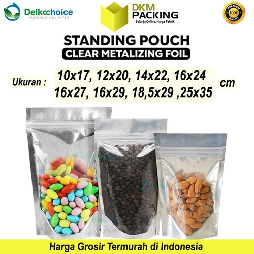 [EZO.9200257] Plastik Klip 25x35cm Metalize Ziplock Standing Pouch Delkochoice