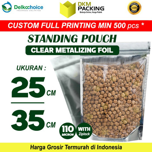 [EZO.9200258] Standing Pouch 25x35cm TRANSMETZ ZIPLOCK ALU FOIL DELKOCHOICE TERMURAH