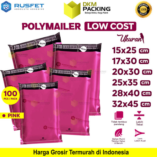 [EZO.9200284] Plastik Polymailer Pack LOW COST Amplop Packing Polimailer PINK Rusfet