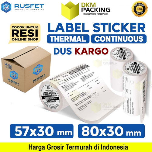 [EZO.9200294] Label Paper Thermal CONTINUOUS ROLL Barcode Resi RUSFET 57mm / DUS