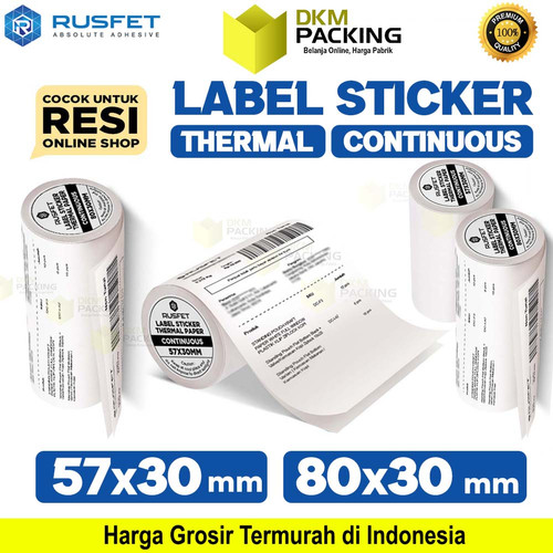 Label Sticker Thermal Core CONTINUOUS Barcode Resi Online Shop Rusfet