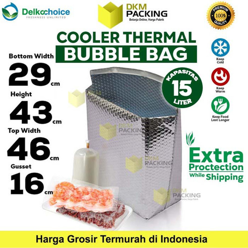 [EZO.9200323] Cooler Alu Foil Bubble Bag Packaging Makanan Minuman Frozen Tahan Suhu