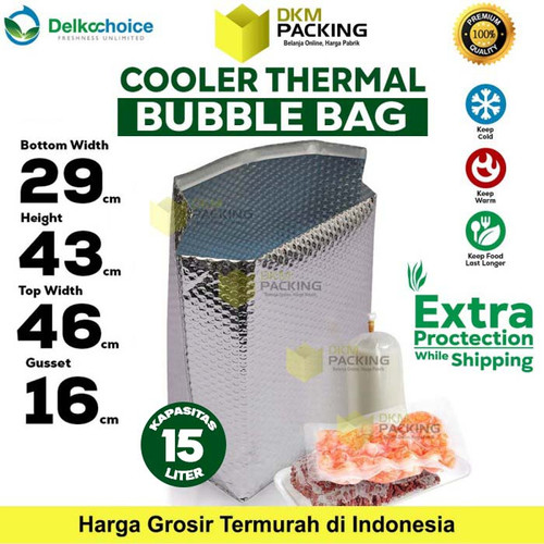 [EZO.9200326] Cooler Bubble Alumunium Foil Bag Packaging Makanan Minuman Tahan Suhu