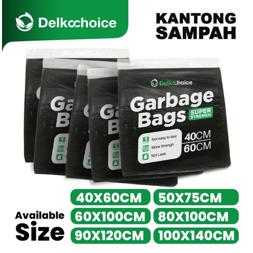 [EZO.9200332] KANTONG PLASTIK SAMPAH 800x100cm HITAM TEBAL JUMBO TERMURAH SATUAN
