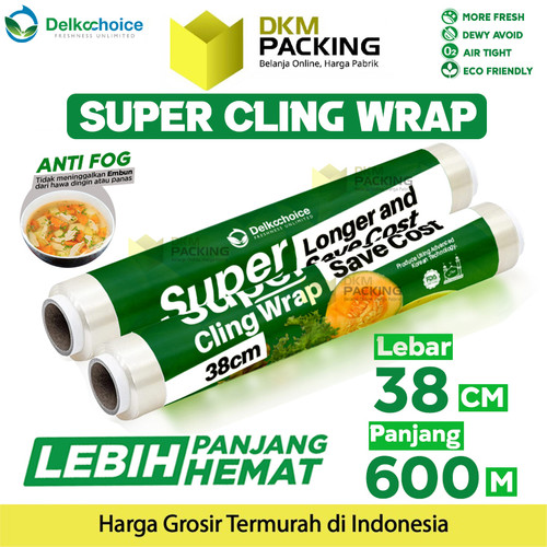 [EZO.9200340] Super Cling Wrap Plastik Makanan Food Wrapping 38cm x 600M DELKOCHOICE