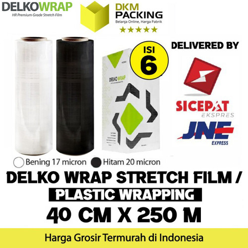 [EZO.9200346] Stretch Film 40cm x 250m Plastik Wrapping DELKO WRAP TERMURAH /DUS