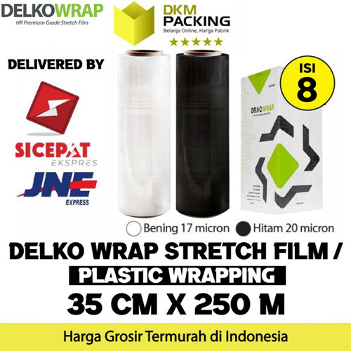 [EZO.9200349] Stretch Film 35cm x 250m Plastik Wrapping DELKO WRAP TERMURAH /DUS