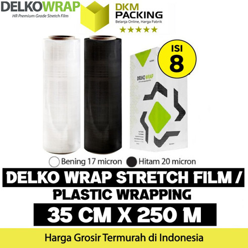 [EZO.9200350] Stretch Film Wraping 35cm x 250m Plastik Wrapping DELKOWRAP OJOL / DUS