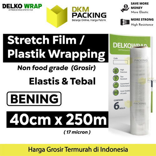 [EZO.9200351] Plastik Wraping Stretch Film 40cm x 250m DELKOWRAP BENING / SATUAN