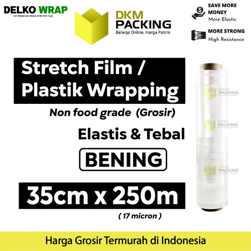 [EZO.9200352] Plastik Wraping Stretch Film 35cm x 250m BENING DELKOWRAP / SATUAN