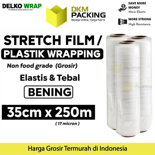 [EZO.9200353] Plastik Wraping Stretch Film 35cm x 250m DELKOWRAP BENING / SATUAN