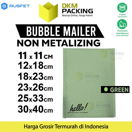 [EZO.9200356] Amplop Bubble Mailer Bag Green Bubblewrap Envelope Polybubble RUSFET