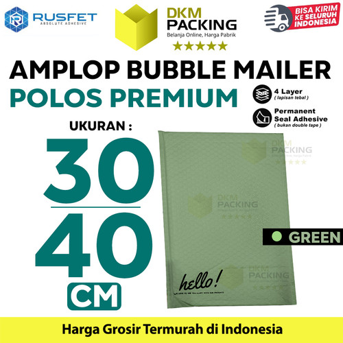 [EZO.9200357] Amplop Bubble Mailer Bag Green 30x40cm Polybubble Envelope RUSFET