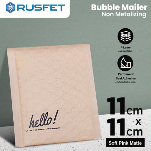 [EZO.9200363] Amplop Bubble Mailer Bag Pink Matte 11x11cm Polybubble Envelope RUSFET