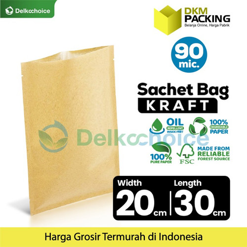 [EZO.9200382] Kemasan Sachet Drip Bag Kraft Paper Saset FOOD GRADE DELKOCHOICE 20x30