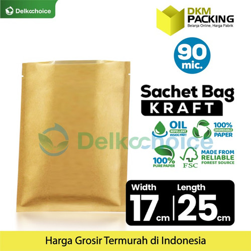[EZO.9200383] Kemasan Sachet Drip Bag Kraft Paper Saset FOOD GRADE DELKOCHOICE 17x25