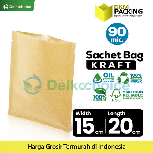 [EZO.9200384] Kemasan Sachet Drip Bag Kraft Paper Saset FOOD GRADE DELKOCHOICE 15x20