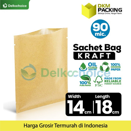 [EZO.9200385] Kemasan Sachet Drip Bag Kraft Paper Saset FOOD GRADE DELKOCHOICE 14x18