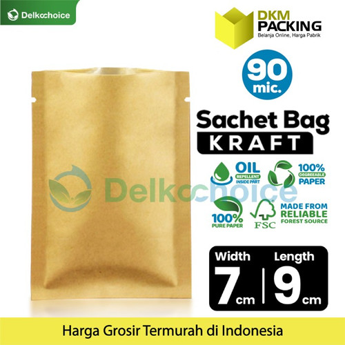 [EZO.9200390] Kemasan Sachet Drip Bag Kraft Paper Saset FOOD GRADE DELKOCHOICE 7x9