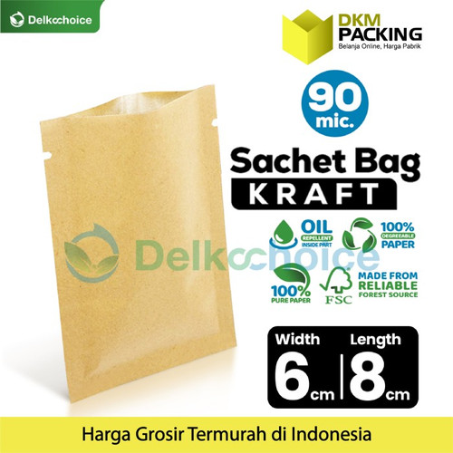 [EZO.9200391] Kemasan Sachet Drip Bag Kraft Paper Saset FOOD GRADE DELKOCHOICE 6x8