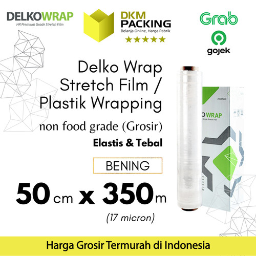 [EZO.9200406] Plastik Wrapping Stretch Film 50cm x 350m BENING DELKOWRAP GOJEK /DUS