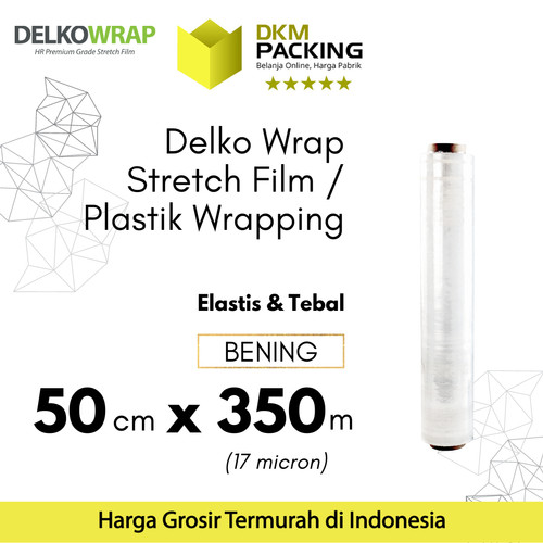 [EZO.9200407] Plastik Wraping Stretch Film 50cm x 350m DELKOWRAP
