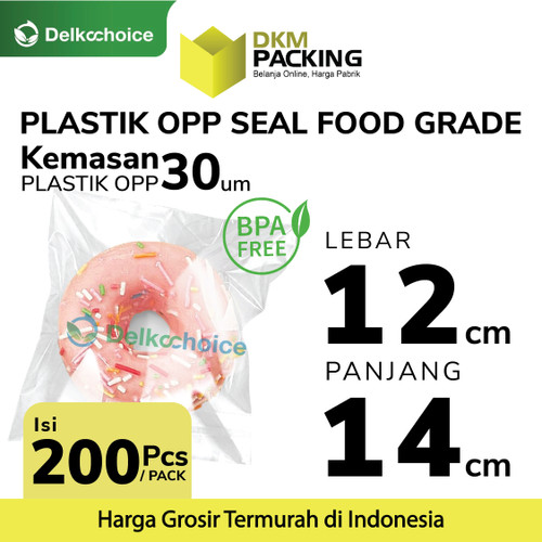 [EZO.9200410] Plastik OPP SEAL LEM KUAT Kemasan Garment Makanan 12x14cm DELKOCHOICE