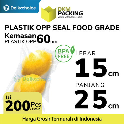 [EZO.9200417] Plastik OPP SEAL LEM KUAT Kemasan Garment Makanan 15x25cm DELKOCHOICE