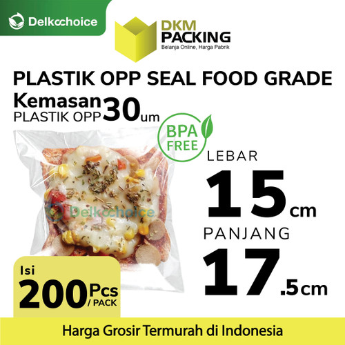 [EZO.9200418] Plastik OPP SEAL LEM KUAT Kemasan Garment Makanan 15x17.5cmDELKOCHOICE