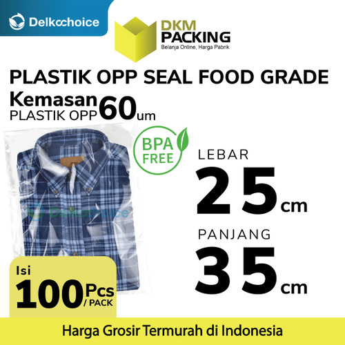 [EZO.9200424] Plastik OPP SEAL LEM KUAT Kemasan Garment Makanan 25x35cm DELKOCHOICE