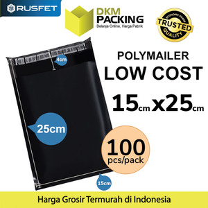 [EZO.9200459] Plastik Polymailer PACK LOW COST Amplop Polimailer HITAM 15x25 RUSFET