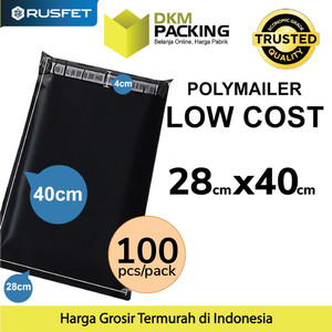 [EZO.9200460] Plastik Polymailer PACK LOW COST Amplop Polimailer HITAM 28x40 RUSFET