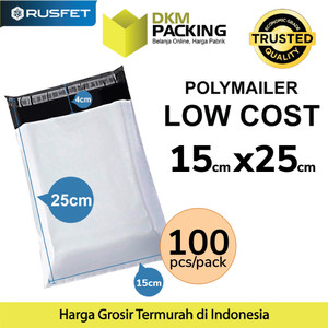 [EZO.9200463] Plastik Polymailer PACK LOW COST Amplop Polimailer PUTIH 15x25 RUSFET