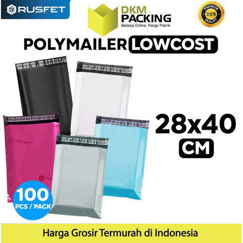 [EZO.9200469] Plastik Polymailer PACK LOW COST Amplop Polimailer 28x40cm RUSFET