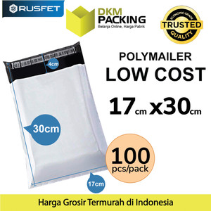 [EZO.9200470] Plastik Polymailer PACK LOW COST Amplop Polimailer PUTIH 17x30RUSFET