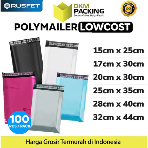 [EZO.9200473] Plastik Polymailer PACK LOW COST Amplop Packing Polimailer RUSFET