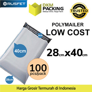 [EZO.9200474] Plastik Polymailer PACK LOW COST Amplop Polimailer PUTIH 28x40 RUSFET