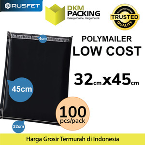 [EZO.9200475] Plastik Polymailer PACK LOW COST Amplop Polimailer HITAM 32x45 RUSFET