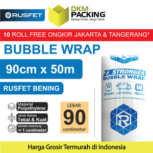 [EZO.9200497] Plastik Bubble Wrap RUSFET BENING 90CM x 50M TEBAL Bubblewrap ROLL