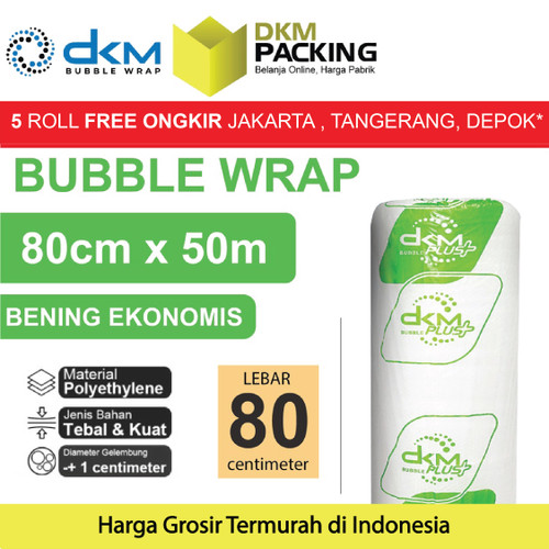 [EZO.9200501] Plastik Bubble Wrap Bening Ekonomis 80CM x 50M TEBAL DKM+ Bubblewrap