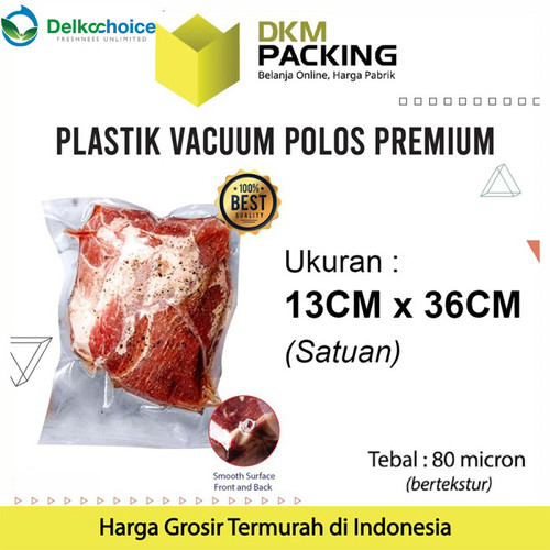 [EZO.9200503] Plastik Vacuum Bag Plastic Kemasan Vakum Makanan 13X36cm DELKOCHOICE