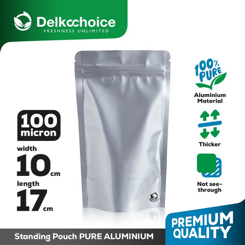 [EZO.9200511] Standing Pouch Silver Metalizing Alu Foil Kemasan Makanan Delkochoice