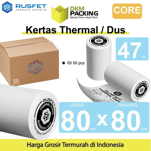 [EZO.9200521] Kertas Thermal Paper Core Printer Resi Termal Barcode POS 80x80mm DUS