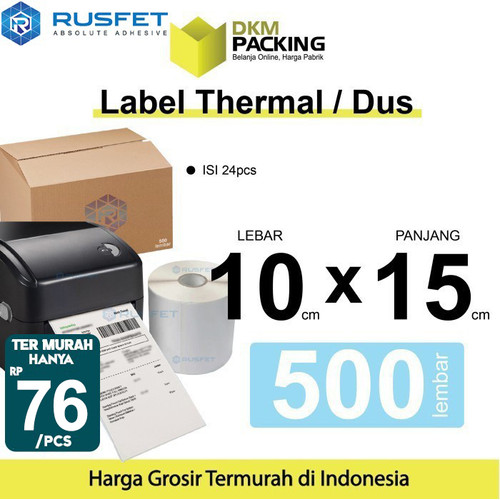 [EZO.9200524] Resi Sticker Thermal Printer Stiker Label Barcode POS A6 10x15cm / DUS