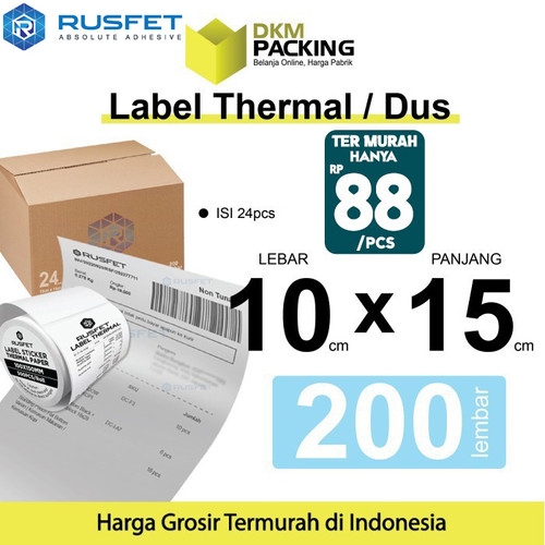[EZO.9200526] Stiker Label Thermal Printer Resi Sticker Barcode POS A6 10x15cm / DUS