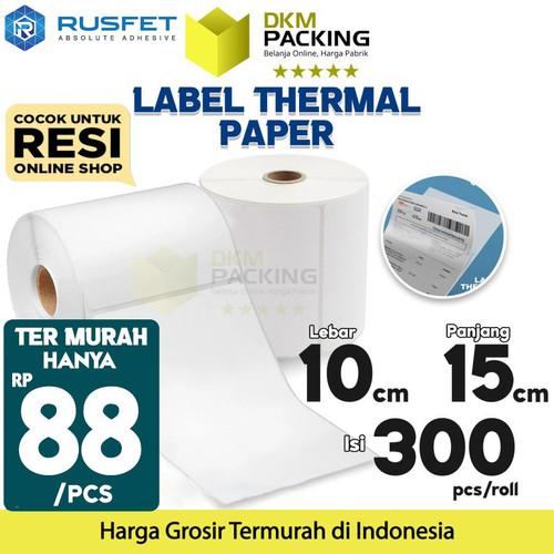 [EZO.9200535] Label Thermal Sticker Kertas Printer Resi Stiker Barcode POS DUS