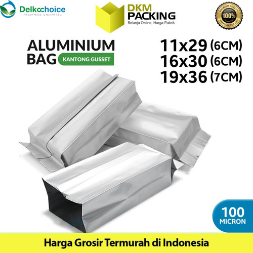 [EZO.9200544] Kantong Alumunium Foil Central Sealing Gusset Bag Delkochoice 100Mic